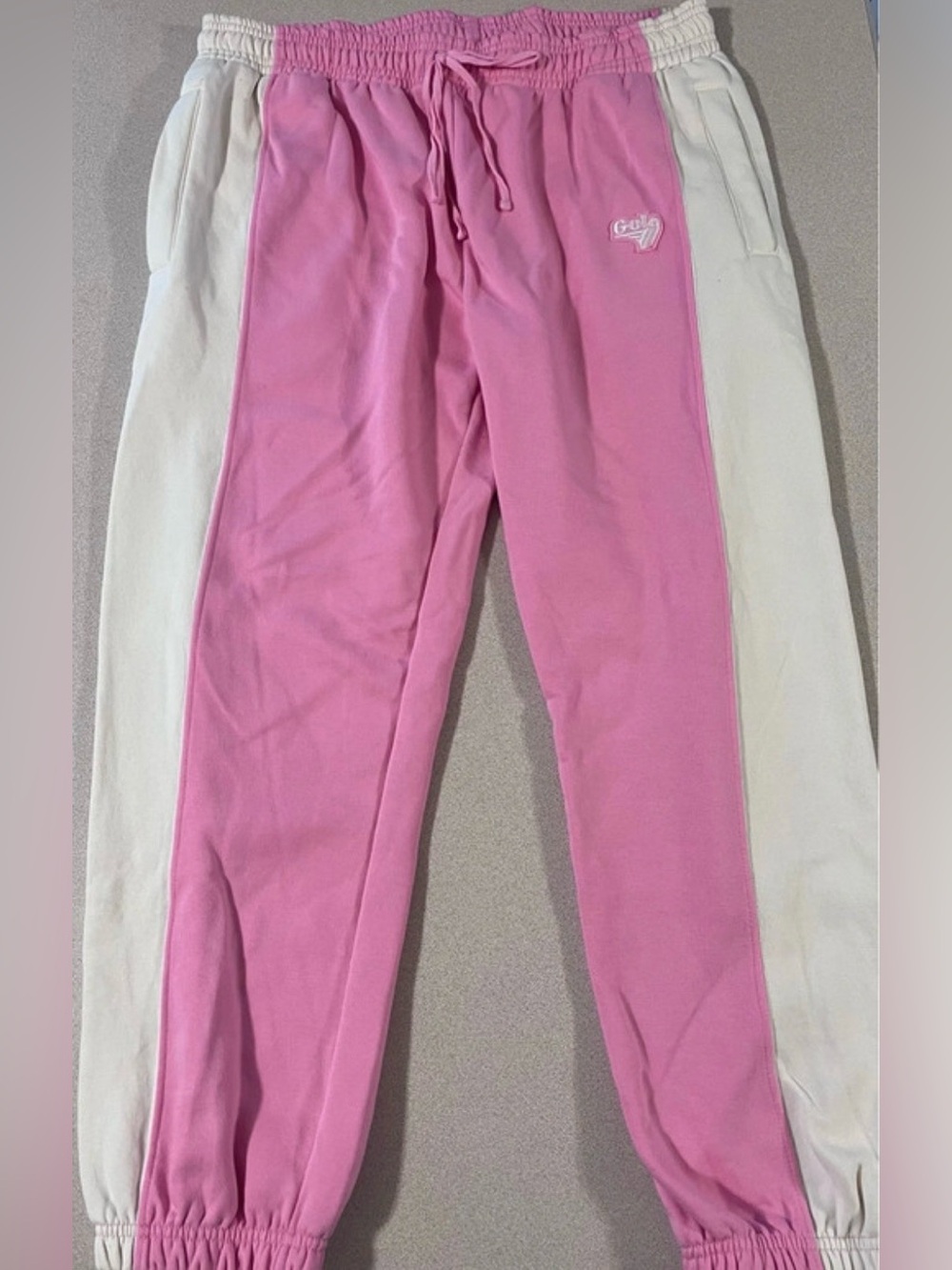 Gola & Anthropologie Pink & Cream Knit Jogger Size M